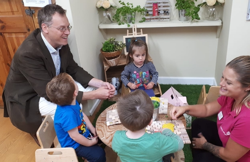 Michael Tomlinson MP visits Tops Day Nursery